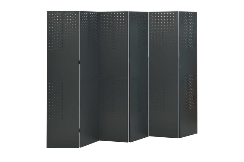 Romdeler med 6 paneler antrasitt 240x180 cm stål - Antrasittgrå - Innredning - Romdelere