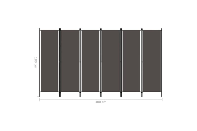 Romdeler med 6 paneler antrasitt 300x180 cm - Innredning - Romdelere