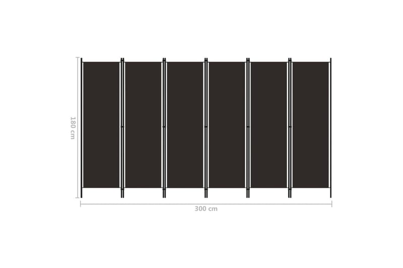 Romdeler med 6 paneler brun 300x180 cm - Innredning - Romdelere