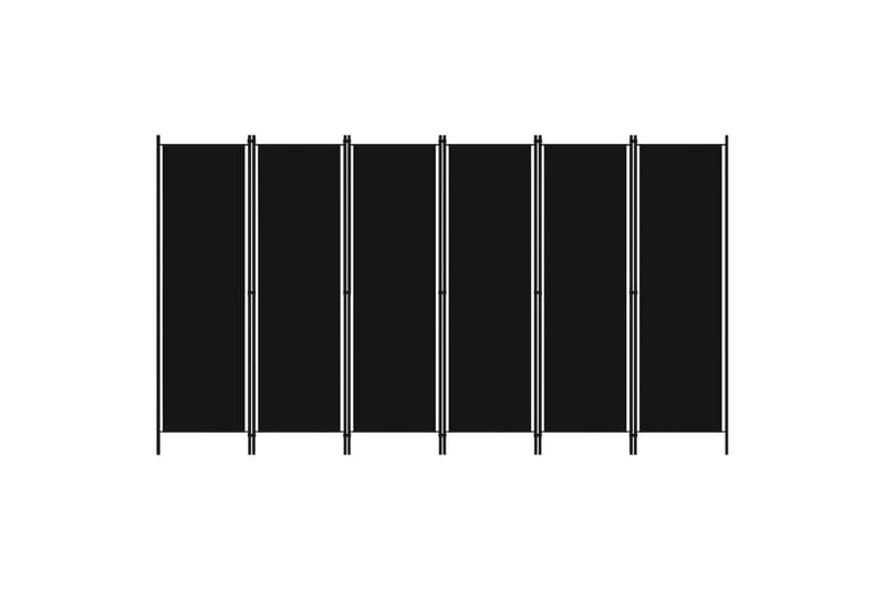 Romdeler med 6 paneler svart 300x180 cm - Innredning - Romdelere - Bretteskjerm