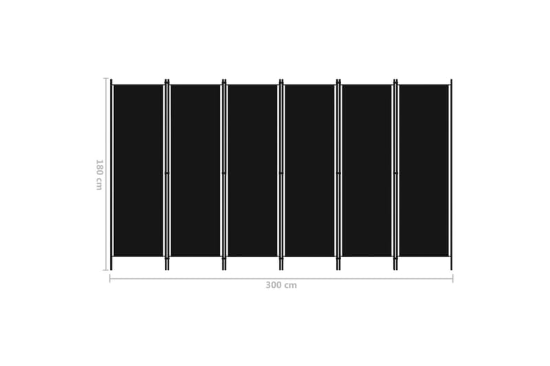 Romdeler med 6 paneler svart 300x180 cm - Innredning - Romdelere