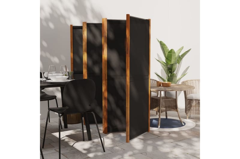 Romdeler med 6 paneler svart 420x180 cm - Svart - Innredning - Romdelere