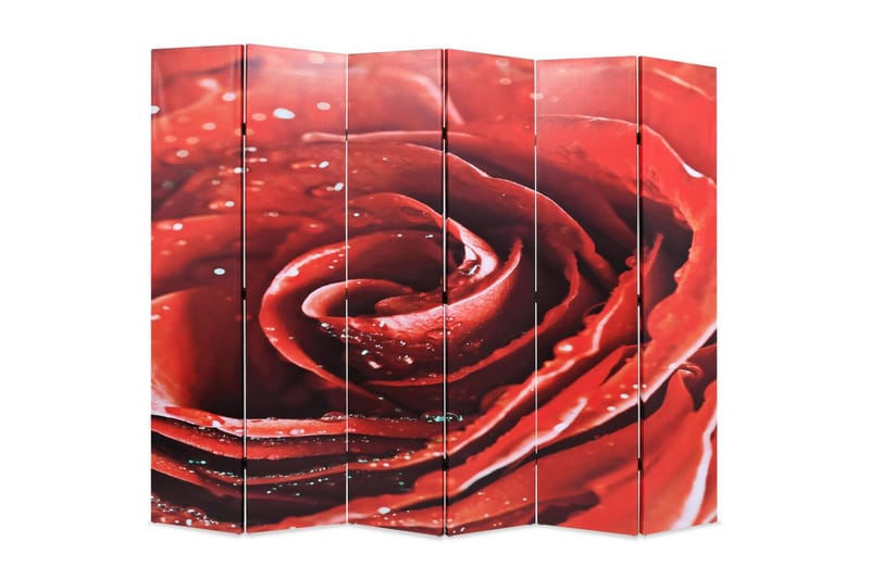 Sammenleggbar romdeler 228x170 cm rose rød - Innredning - Romdelere - Bretteskjerm