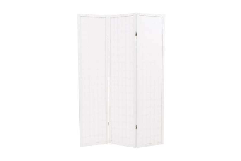 Sammenleggbar romdeler 3 paneler japansk stil 120x170cm hvit - Innredning - Romdelere