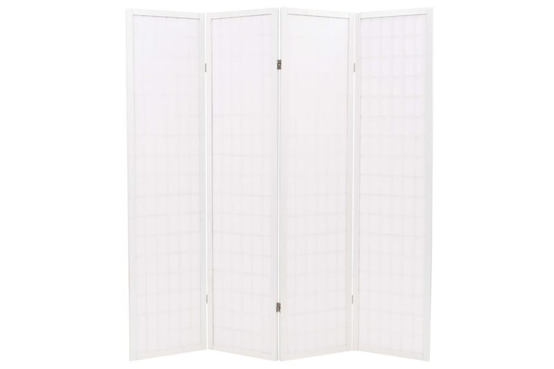 Sammenleggbar romdeler 4 paneler japansk stil 160x170cm hvit - Innredning - Romdelere