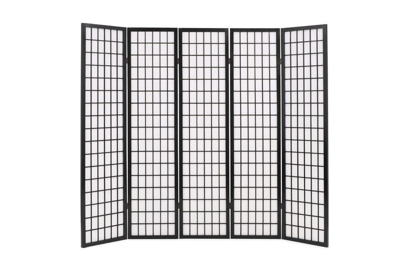Sammenleggbar romdeler 5 paneler japansk stil 200x170cm - Oppbevaring - Hyller - Bokhylle
