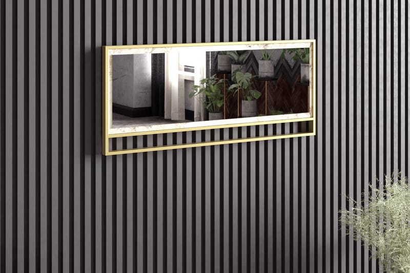Bascle Speil 90 cm - Gull|Hvit - Innredning - Speil - Veggspeil