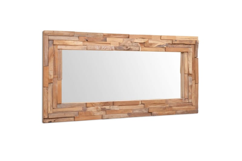 Dekorativt speil teak 120x60 cm rektangulӕrt - Innredning - Speil - Veggspeil