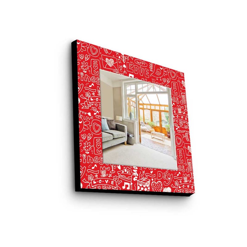 Denisova Dekorspeil 50x50 cm Christmas - Speilglass / stoff / flerfarget - Innredning - Speil - Veggspeil