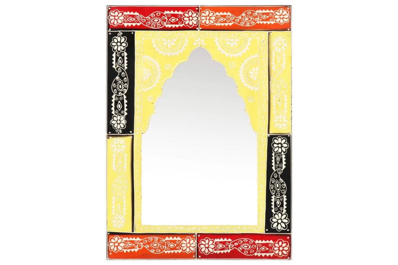 Håndmalt speil 40x55 cm heltre mango - Flerfarget - Innredning - Speil - Gangspeil