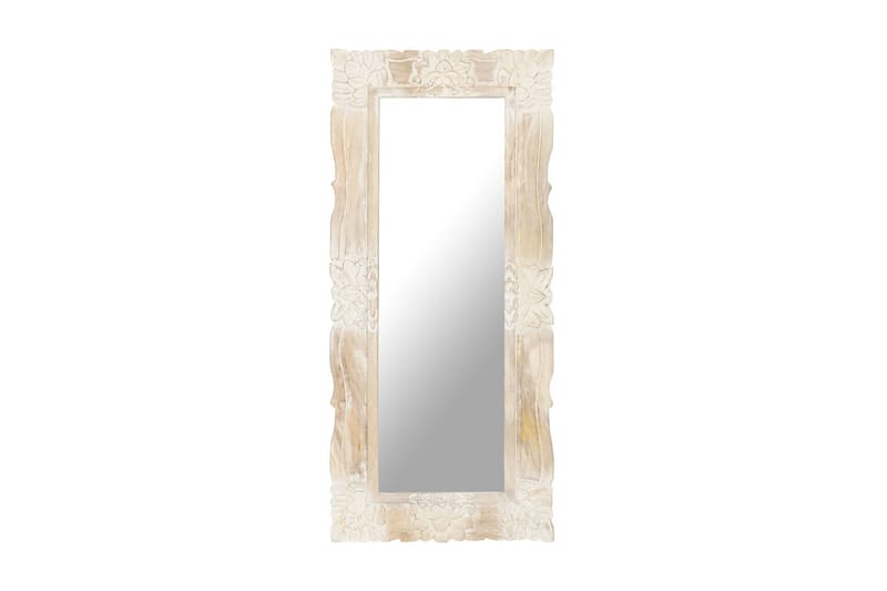 Speil hvit 110x50 cm heltre mango - Hvit - Innredning - Speil - Gangspeil