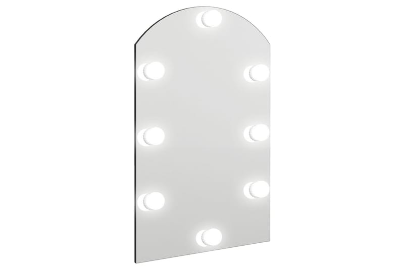 Speil med LED-lys 60x40 cm glass oval - Silver - Innredning - Speil - Veggspeil