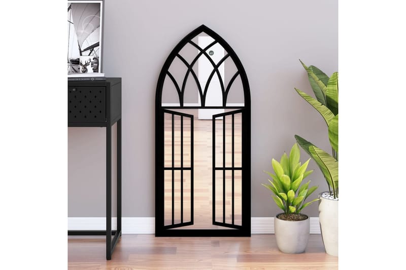 Speil svart 100x45 cm for innendørs bruk jern - Svart - Innredning - Speil - Veggspeil