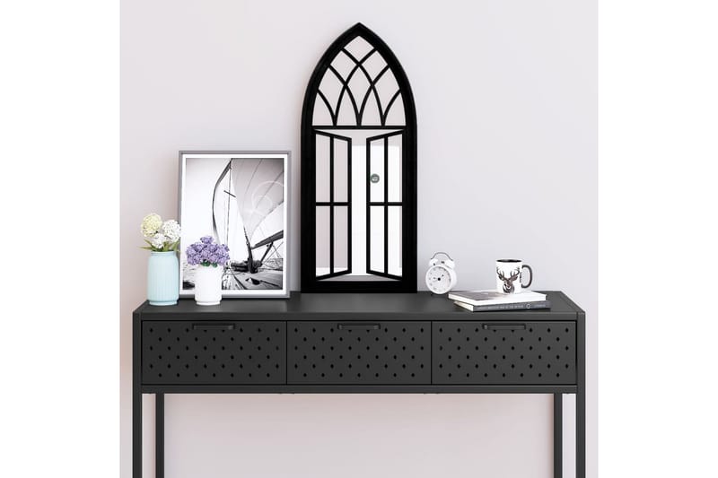 Speil svart 70x30 cm for innendørs bruk jern - Svart - Innredning - Speil - Veggspeil
