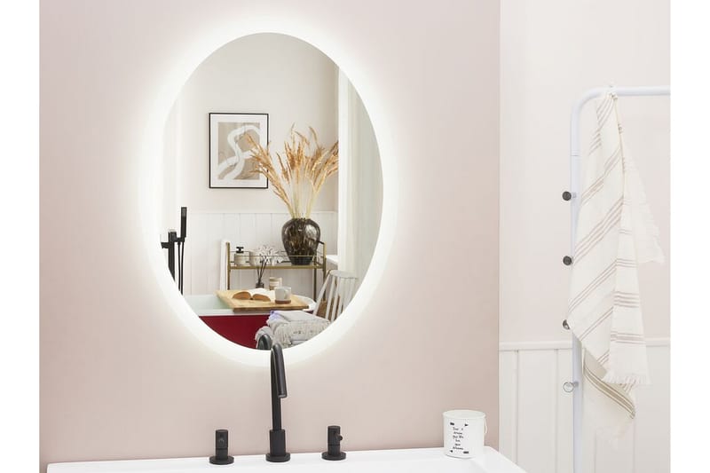 Tamirat Speil Oval med LED-Belysning - Sølv - Innredning - Speil - Gangspeil