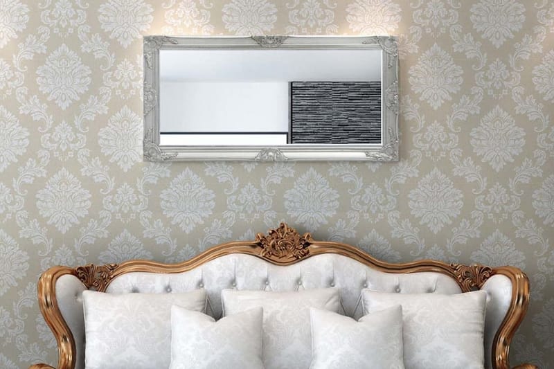 Vegg Speil Barokk Stil 120x60 cm Sølv - Innredning - Speil - Sminkespeil