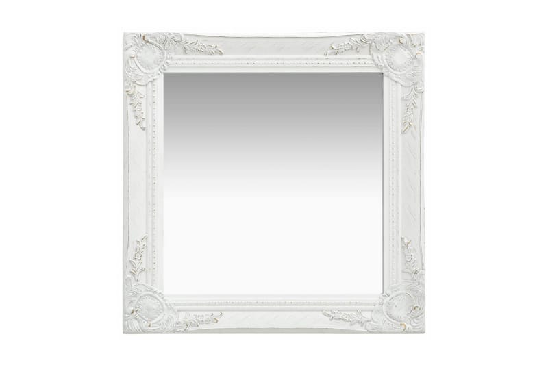 Veggspeil barokkstil 50x50 cm hvit - Innredning - Speil - Veggspeil