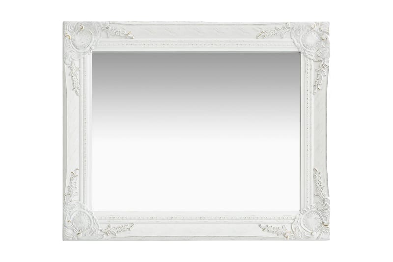 Veggspeil barokkstil 50x60 cm hvit - Innredning - Speil - Gangspeil