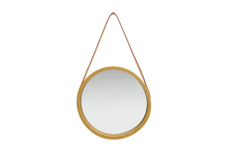 Veggspeil med stropp 40 cm gull - Innredning - Speil - Veggspeil