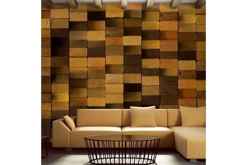 Fototapet Wooden Wall 50x1000 - Innredning - Tapeter - Fototapeter