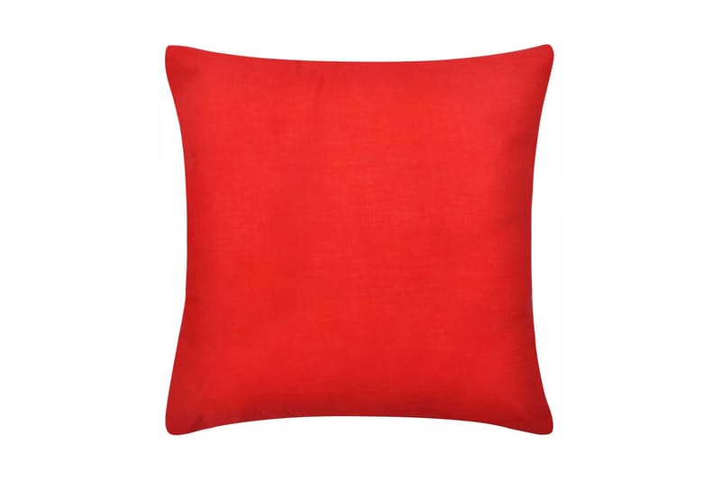 4 Røde putetrekk, bomull 50 x 50 cm - Rød - Innredning - Tekstiler - Putetrekk