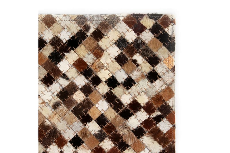 Lappeteppe ekte lӕr 160x230 cm firkantet brun/hvit - Brun/Hvit - Innredning - Tepper & Matter - Patchwork tepper