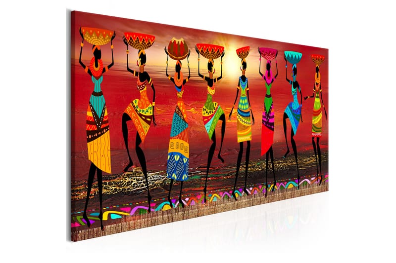 Bilde African Women Dancing 150x50 - Innredning - Veggdekorasjon - Lerretsbilder