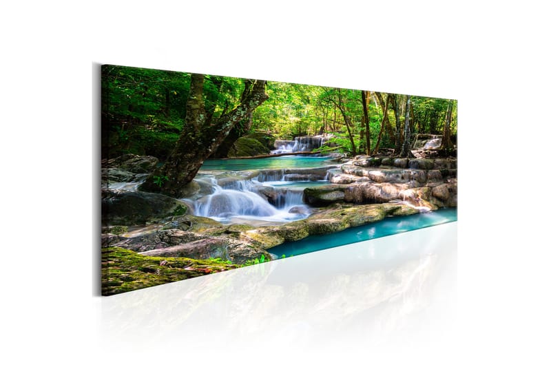Bilde Nature Forest Waterfall 150x50 - Innredning - Veggdekorasjon - Lerretsbilder