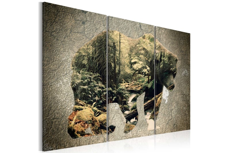 Bilde The Bear In The Forest 60x40 - Finnes i flere størrelser - Innredning - Veggdekorasjon - Lerretsbilder