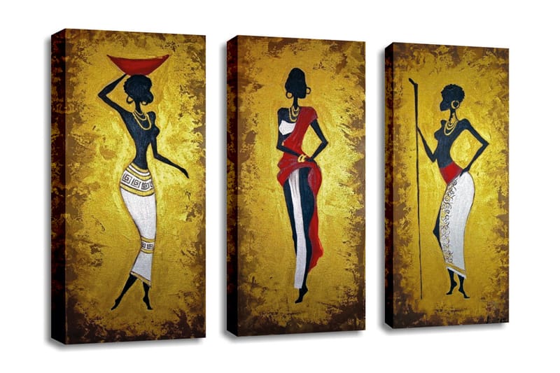 Dekorativ Canvasbilde 3 Deler - Flerfarget - Innredning - Veggdekorasjon - Lerretsbilder
