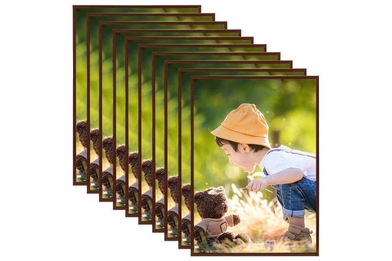 Fotorammekollasje for vegg eller bord 10 stk 18x24 cm MDF - Brun - Innredning - Veggdekorasjon - Rammer - Collageramme
