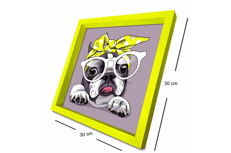Bilde Animal med Ramme Flerfarget - 33x03 cm - Innredning - Veggdekorasjon - Rammer - Ramme poster