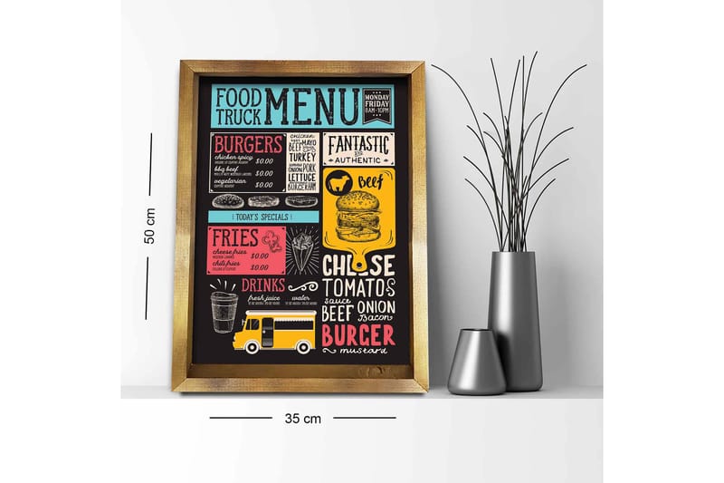 Bilde Kitchen med Ramme Flerfarget - 33x55 cm - Innredning - Veggdekorasjon - Rammer - Ramme poster