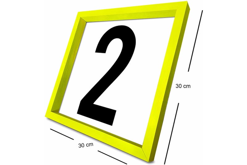 Bilde Number med Ramme Flerfarget - 33x03 cm - Innredning - Veggdekorasjon - Rammer - Ramme poster