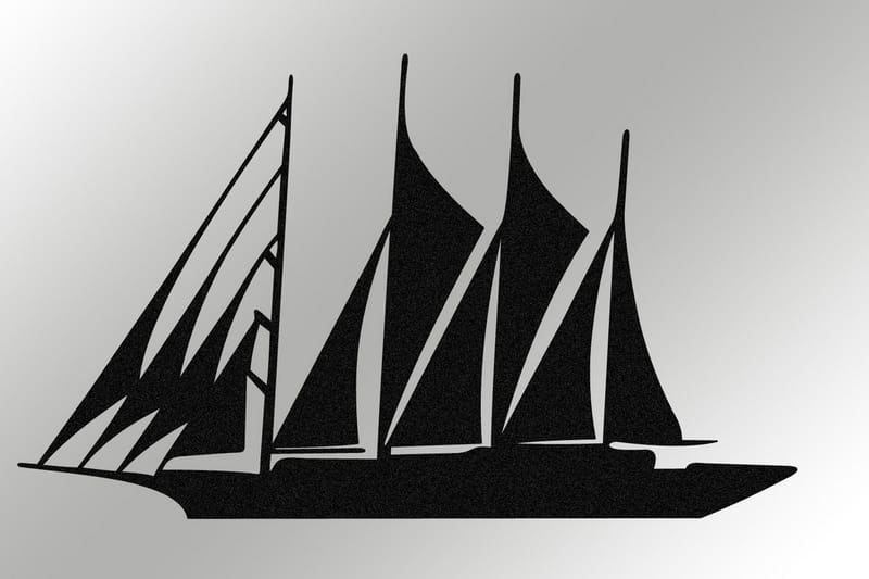 Boat Veggdekor - Svart - Innredning - Veggdekorasjon - Skilt - Metallskilt