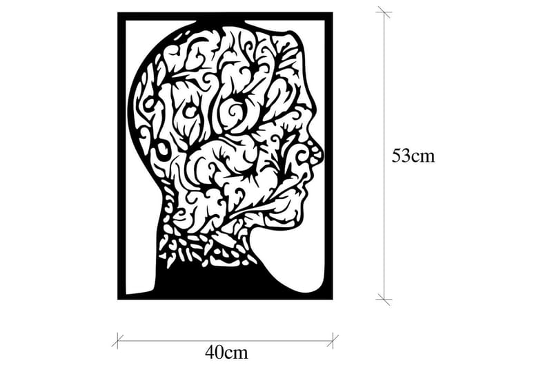 Brain 2 Veggdekor - Svart - Innredning - Veggdekorasjon - Skilt - Metallskilt