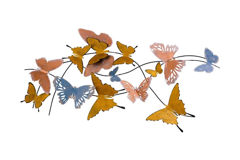 Butterflies Veggdekor - Flerfarget - Innredning - Veggdekorasjon - Skilt - Metallskilt