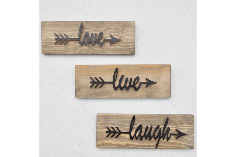 Evila Veggdekorasjon Love Live Laugh &#39; - Husholdning - Servering & borddekking - Brikker & tallerkener - Serveringsbrett