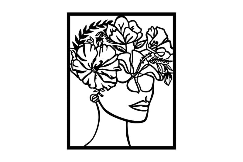 Flower Woman Veggdekor - Svart - Innredning - Veggdekorasjon - Skilt - Metallskilt