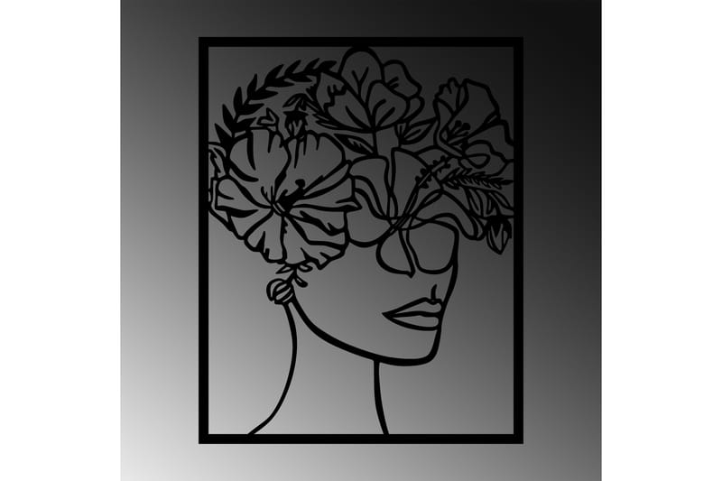 Flower Woman Veggdekor - Svart - Innredning - Veggdekorasjon - Skilt - Metallskilt