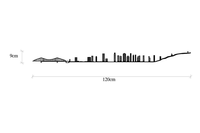 Montreal Skyline Veggdekor - Svart - Innredning - Veggdekorasjon - Skilt - Metallskilt