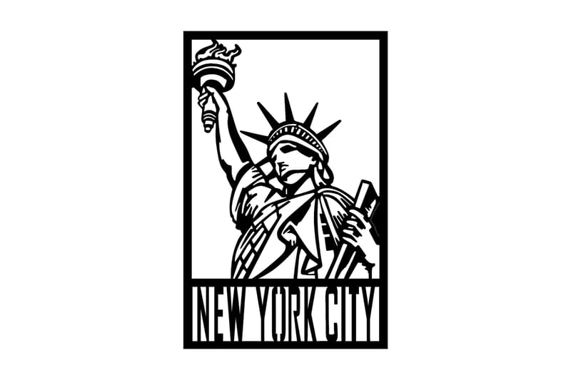 New York City Veggdekor - Svart - Innredning - Veggdekorasjon - Skilt - Metallskilt