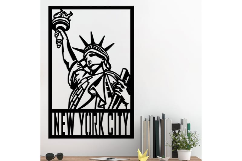 New York City Veggdekor - Svart - Innredning - Veggdekorasjon - Skilt - Metallskilt