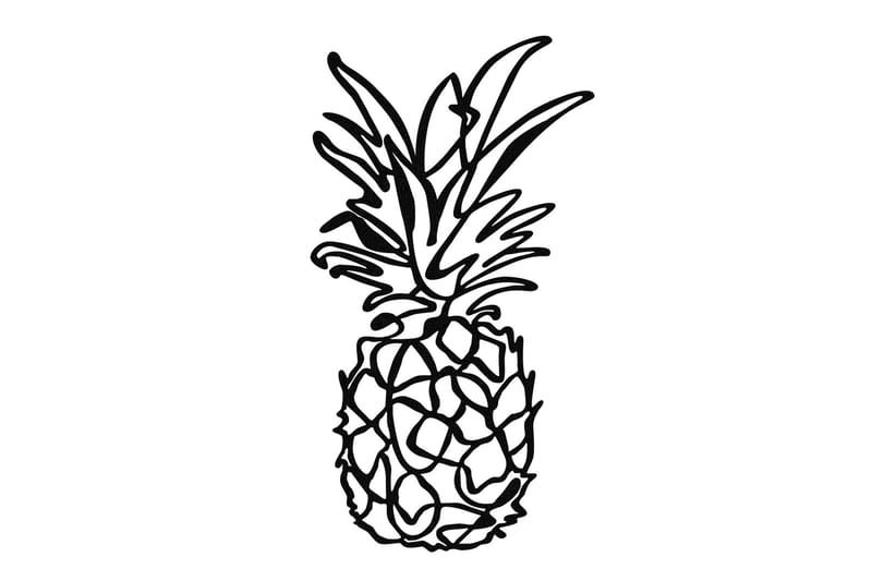Pineapple Veggdekor - Svart - Innredning - Veggdekorasjon - Skilt - Metallskilt