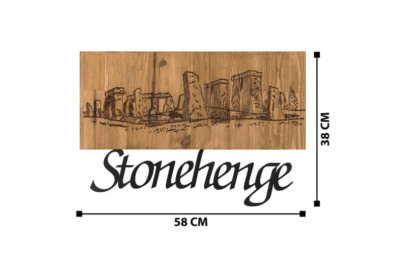 Stonehenge Veggdekor - Svart/Valnøtt - Innredning - Veggdekorasjon - Skilt - Metallskilt