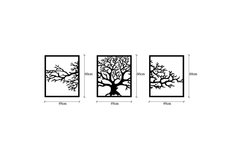 Tree 10 Veggdekor - Svart - Innredning - Veggdekorasjon - Skilt - Metallskilt