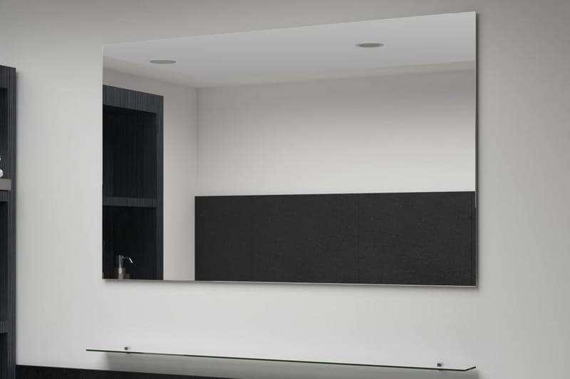 Veggspeil med hylle 100x60 cm herdet glass - Møbler - Medie- & TV-møbler - TV-hylle