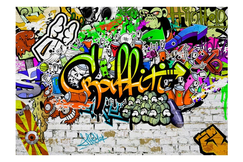 Fototapet Graffiti On The Wall 300x210 - Artgeist sp. z o. o. - Innredning - Veggdekorasjon - Tapeter - Fototapeter