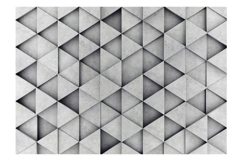 Fototapet Grey Triangles 350x245 - Innredning - Veggdekorasjon - Tapeter - Fototapeter