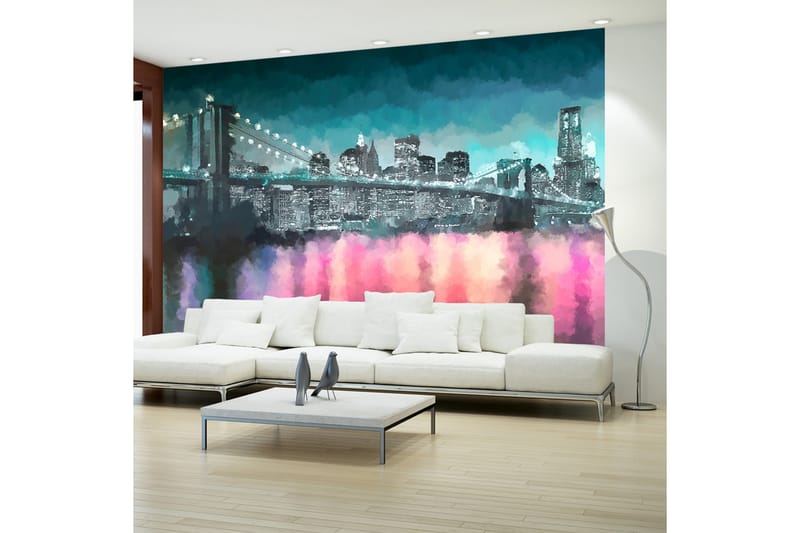 Fototapet Painted New York 300x210 - Artgeist sp. z o. o. - Innredning - Veggdekorasjon - Tapeter - Fototapeter